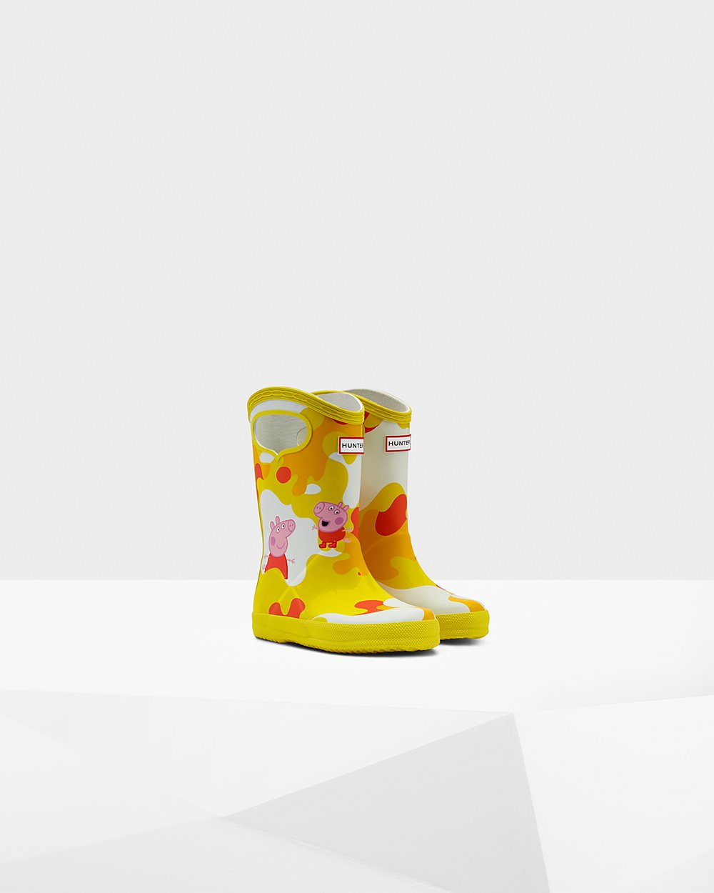 Hunter Original First Peppa Pig Grab Handle Rain Boots - Shop Online Kids Yellow - LAYPOC238